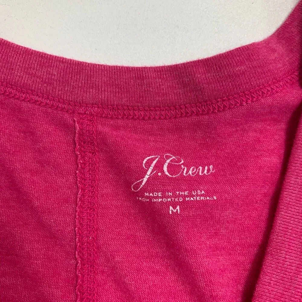 J Crew Longline Tank Top Womens M Medium Pink Slub Cotton Curved Shirttail Shirt